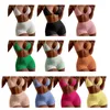 Women's Swimwear 2024 Womens Two Piece Halter Swimsuit Athletic Push Up Bikini Set With Boyshorts Ribbed Mesh Sporty Bathing Suit