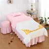 Set di biancheria da letto ricamo a colori solidi personalizzati 4-6pcs salone set di bellezza gonna da letto massaggio spa federe piumino cover sedia #s #