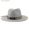 Chapéus de balde largura chapéus de verão masculino masculino homem tecido ocidental chapéus de palha de cowboy ocidental largura lasta de jazz de jazz chapéu de proteção solar 54-60cm Y240409