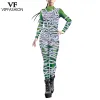 Vipfashion gruselige Mumie Kostüm Girls Cosplay Jumpsuit Karneval Halloween Party Outfit Back Reißverschluss Zentai BodySuit Frau Kleidung