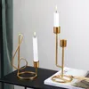 Ljushållare roterande gyllene hållare bord vax stativ mässing lyx karusell nordisk bougies et stöder dekoration