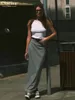 Jupes Clove Fashion Slim Grey Office pour les femmes 2024 Élégant taille haute jupe Bodycon Classic Solid Faldas Femme