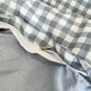 寝具セット2024格子縞のキルトカバー枕カバーベッドフラットシートブルー羽毛布団ツインフルシングルキングキッズベッドクロス