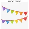 Party Decoration 12 Flaggs Bomullsduk Pennant Bunting Banner Decorations Happy Birthday Wedding Nordic Colored Flag S01163