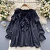 Bodas de mujeres Gagaok Diseño de camisa de mujeres Mujeres de doble capas Vinatge Vinatge Fashion Chic Top