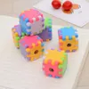 3 Peças Kawaii Creative Blocks Sharpador de lápis Peija de papelaria Office Office Friensty Novelty Kid Rubik's Gift Cube Funny Toy