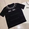 Miu t Shirt Bayan Mektup Tee Nakış Çok yönlü gündelik kısa kollu tshirt kadın yaz giyim tasarımcısı tişört tişört