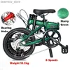 Bikes 16 Inch Folding Bike Foldab Bicyc Aluminum Alloy 8 Variab Speed Portab Disc Brake Free Installation 10.5kg Bearing Hub L48