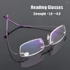 Sunglasses Eyewear Ultralight Vision Care Reading Glasses Presbyopic Eyeglasses Rimless Memory Titanium