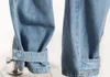 Anskztn Women Troushers Cargo Casual Multi-Pockets jeans calça Pant for Lady Wide Jean calças