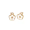 Ny högkvalitativ designerörhängen V Golden Family High Edition Plum Blossom Ear Female Plated 18k Rose Gold Ear Clam Ear Clip White Fritillaria With Logo Vancellelf