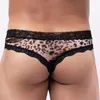 Sous les caisses sexy bikinis hommes léopard des sous-vêtements imprimés sachets balises à basse hauteur thongs bikini ropa intérieur hombre gay vêtements