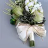 Fleurs décoratives mariage bouquet nuptial de la cascade en cascade en cascade artificiel rustique vintage vintage de lamoise d'honneur de la fleur de tenue