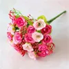 Декоративные цветы 21 головы искусственные маленькие розовые шелк шелк цветочный цветок