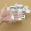 33*47*100mm 130 ml Dragees Glassflaskburkar Silver Skruvmössa Mini burkar DIY Craft Transparent Teströr tomma flaskor