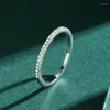 Klusterringar 925 Sterling Silver Simple Elegant Ring for Women Wholesale Dazzling Clear CZ Stapelbar Finger Wedding Statement Smycken