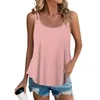 Tanques de mujeres 2024 Top de moda de la mujer de verano con Tirantes Vest impreso impreso en U-Neck manevels Maneveless Ropa Estética