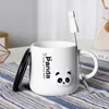 Tasses 450 ml créative panda mignon tasse céramique avec couvercle cuillère tasse de café lait fille petit déjeuner