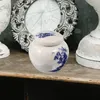 Lagringsflaskor blå vit porslin tepåse hållare mat behållare snacks dekorativ keramik reser hem