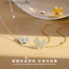 Top Luxury Fine Women Designer Necklace Collana farfalla S925 Sterling in argento coreano micro set