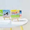 14Pcs Mini Canvas And Easel Brush Set, Canvas 4X4 Inch, Pre-Stretched Canvas, Mini Painting Kit, Kids Painting Party