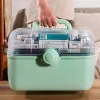 Medicina Kit de primeiros socorros 3 camadas Casas de comprimidos de grande capacidade Caixas de organizações portáteis Contêiner de armazenamento de farmácia de emergência da família