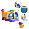 Portable Bouncer Slide Combo Inflatable Jumping Castle Kids Jumper Bounce House with Slide the Playhouse Indoor Play Fun Toys Birthday Jump Space Exploration Theme