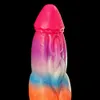 Luminöser Dildo mit starker Saugnapfbecher Weiche Dildos G-Spots stimulieren Silikon Erwachsene sexy Spielzeug weibliche Masturbationsprodukte