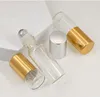 5ml Clear Glass Roll on Bottle Empty Glass Perfume Vial with Stainless Steel Roller Ball mini roller ball bottles with gold lids