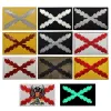 Spanien Burgund Cross Flagge Patches Taktische Moral Militärabzeichen Spanische Empire Flagge Armband Applikation Emblem für Mütze Uniform Hut