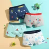 4pcsLot Boys Boxer Briefs Kids Cotton Underwear Baby Boy Underpants Teenager Cartoon Print Soft Children Panties 215Y 240409