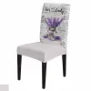 Lente bloemen lavendel vintage stoelhoes set keuken stretch spandex stoel slipcover home eetkamer stoel cover