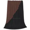 Blankets Minimalist Color Block Diagonal Brown And Black Dark Academia Trend Style Funny Fashion Soft Throw Blanket Art