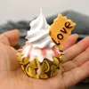 Dekorativa blommor 1pc Simulering Cake Paper Cup Mini Ice Cream Artificial Cupcake Props Pography Crafts Party Dekorera