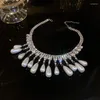 CHULKER FYUAN Luxury Acqua Gocce collane perle per donne Banchetto per matrimoni in cristallo lungo