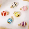 Juya Handmade 18K Real Gold Plated Copper Lucky Egg Oval Coloful Enamel Charms For DIY Women Bridal Evening Party Jewelry Making