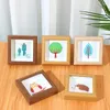 Frames 4inch Mini Square Frame Oil Painting Stick Mounting Picture DIY Table Decoration