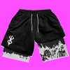 Y2K Summer Men Streetwear Anime High midja Overdimensionerad andningsgym Korta byxor Training Fitness Workout Track Shorts kläder 240409