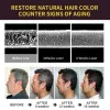 Snabbt permanent hår mörkare färgämne schampo polygonum multiflorum follikel massage serum grå tur svart spray set för kvinnor män