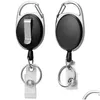 Schlüsselanhänger Lanyards Retractable Badge Halter Black ID -Karte mit Carabiner Reel Clip -Schlüsselringpaket mit 15 Drop -Lieferung Modezugang Dhqdy