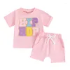 Ensembles de vêtements Toddler Baby Boy Girl Paster Set LETTER LETTRE DE COUPE COUPE COUPE COUPE COUR