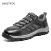 Fitness Shoes Big Size 38-48 Hiking For Men Outdoor Sports Camping Shoe Tactical Sneakers Mesh Genuine Leather Breathable Non-slip