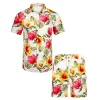 Herensets Zomerbehuizing Kleding Bloemprint Korte mouw Hawaiiaans shirt Drawing Beach Shorts Men S-5XL 2-stuks set Beachwear