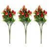 Decorative Flowers 3 Pcs Berries Simulated Strawberry Fake Stems Party Decorations Outdoor Fruit Branches Vase Filling Decors Artificial