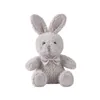 30cm Cartoon Simulation mignonne Bow lapin en peluche poupée jouet enfants sommeil apaisant les jouets décorations de chambre cadeaux d'anniversaire 240401