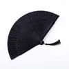 Decorative Figurines Chinese Style Red Black Vintage Hand Fan Folding Fans Dance Wedding Party Favor Bamboo Gift