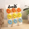 1Set Wooden Donut Wall Stand Donut Holder Birthday Date Decorazioni per feste per bambini Girl Baby Shower Donut Party Decoration