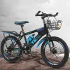 Vélo de montagne Kids Bike Double Disc Brake Speed Change de 6-13 ans garçons et filles Élèves de l'école primaire 18-22 pouces