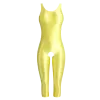 mjinm夏の女性セクシーなタイトなオイルワンピースキャットスーツスポーツクロップドパンツウエストコートオープンクロットジャンプスーツロンパーズプレイスーツ