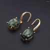 Boucles d'oreilles en peluche Natural Green Seraphinite Sterling 925 Silver Gemstone For Women Wedding Anniversary Party Bielry Gift